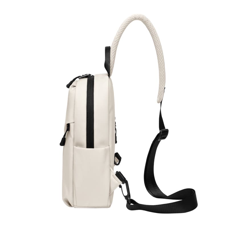 Тканевая сумка-слинг POLO, мужская, большого размера, экрю/черная