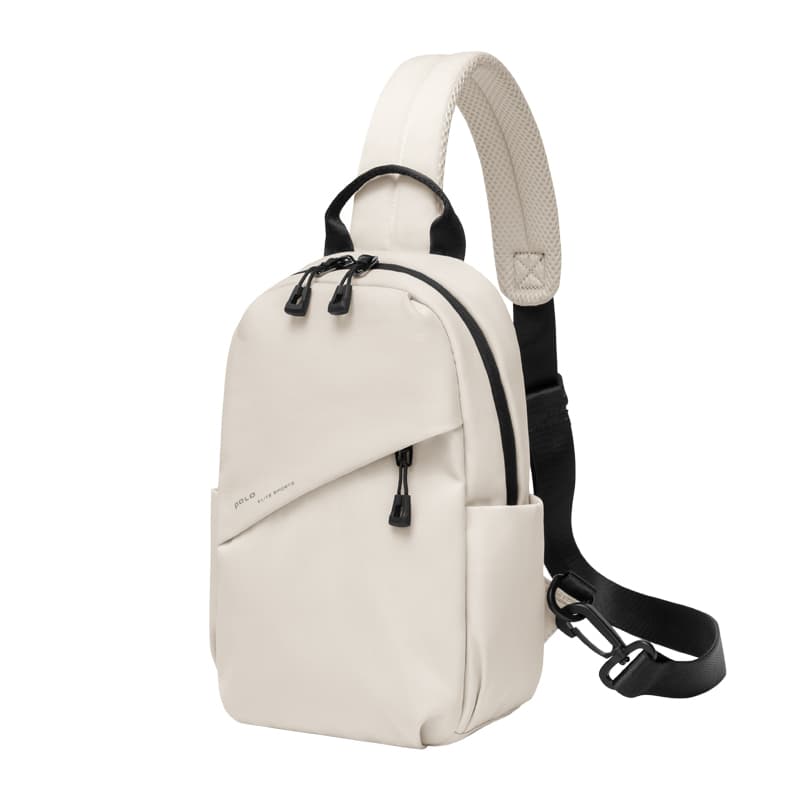 Тканевая сумка-слинг POLO, мужская, большого размера, экрю/черная