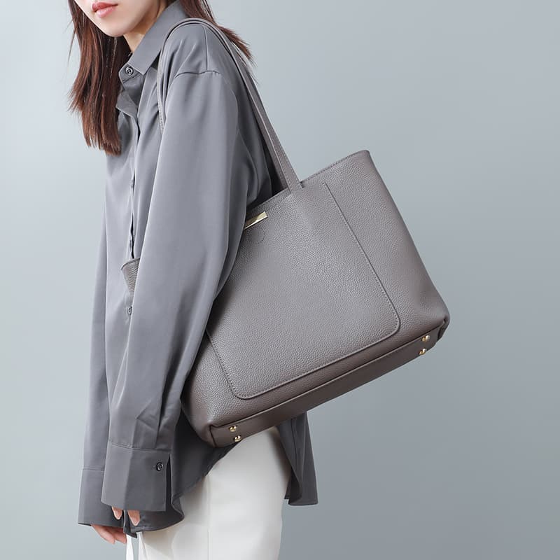 Женская сумка через плечо COMELY из коровьей кожи и синтетической кожи, светло-серая/темно-серая