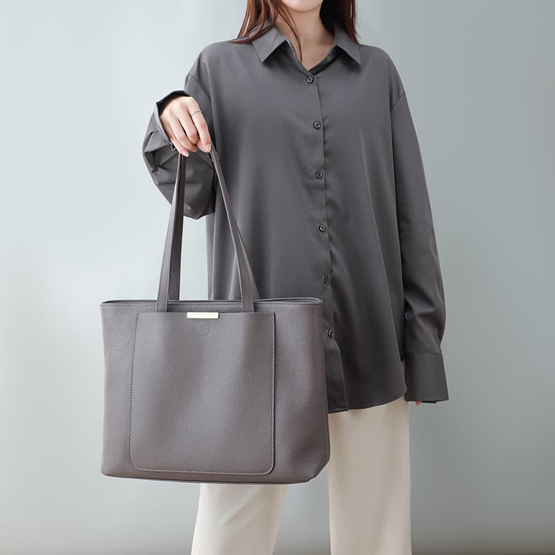 Женская сумка через плечо COMELY из коровьей кожи и синтетической кожи, светло-серая/темно-серая