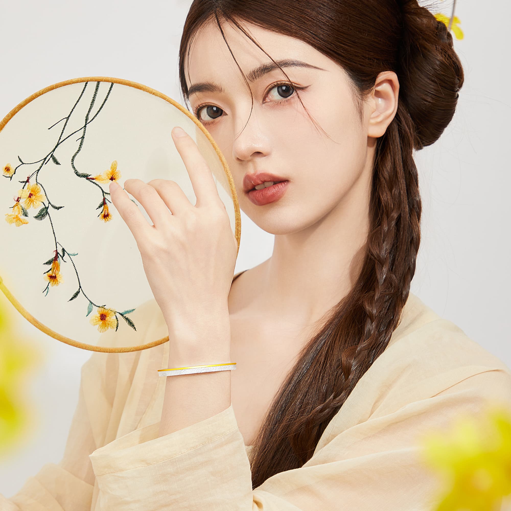 Женские браслеты Lao Feng Xiang из стерлингового серебра 999 пробы