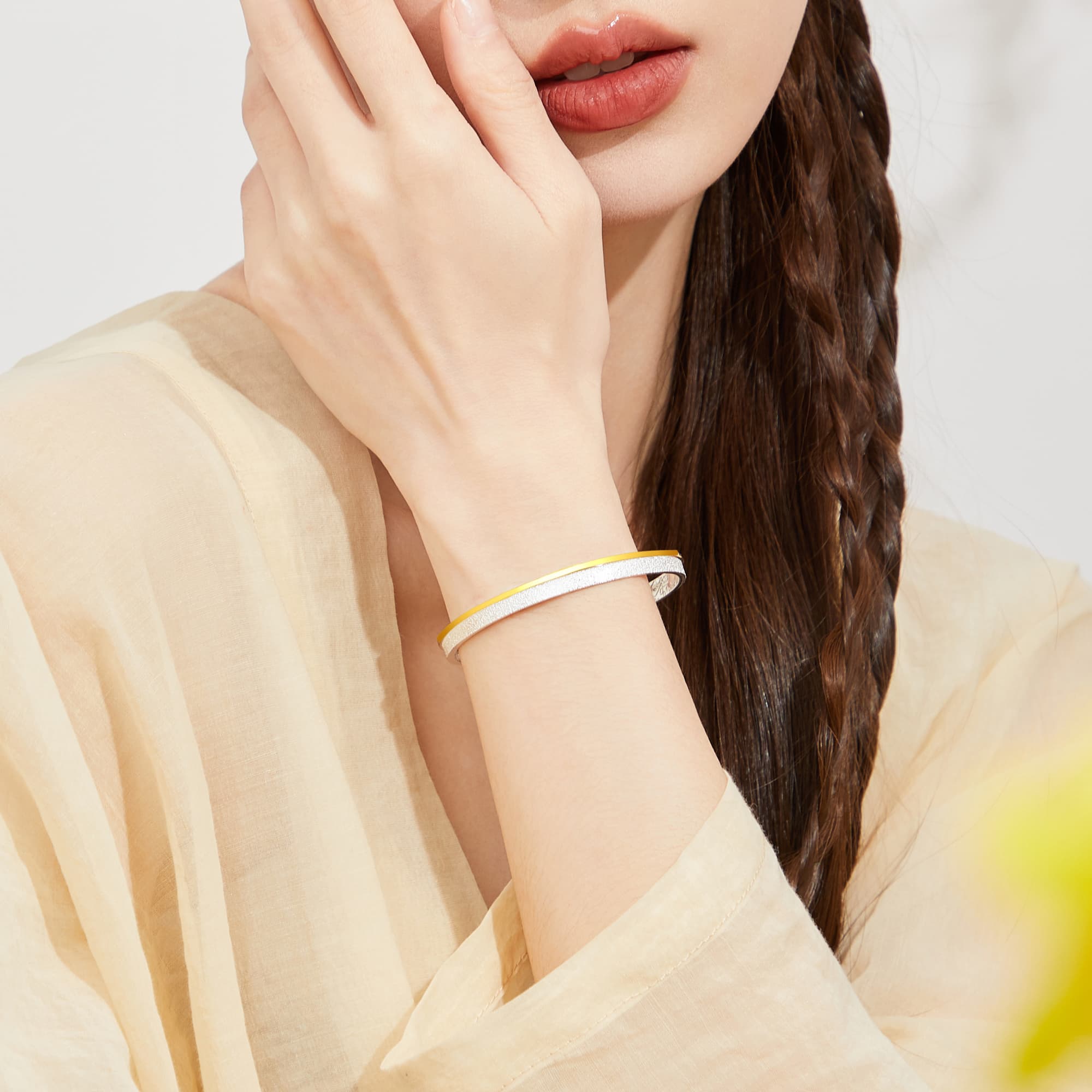 Женские браслеты Lao Feng Xiang из стерлингового серебра 999 пробы