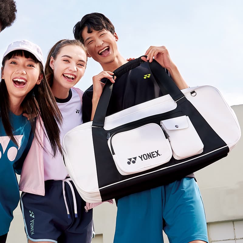 Тканевая спортивная сумка YONEX унисекс, черный, белый цвет