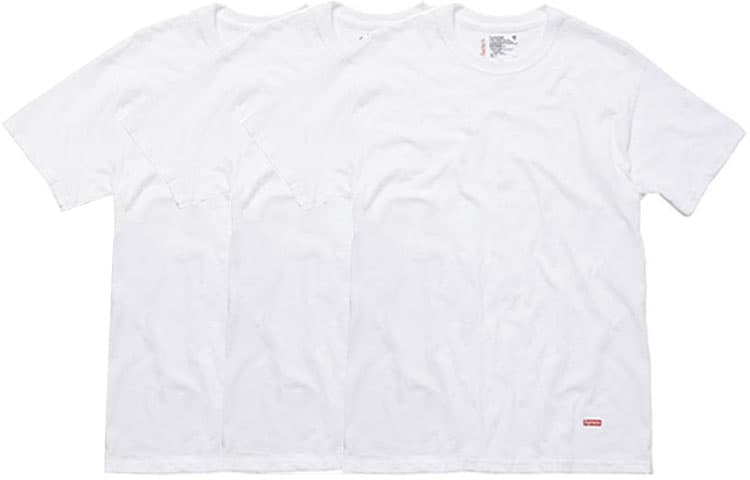 Supreme Hanes Tagless Tees 3 Pack White