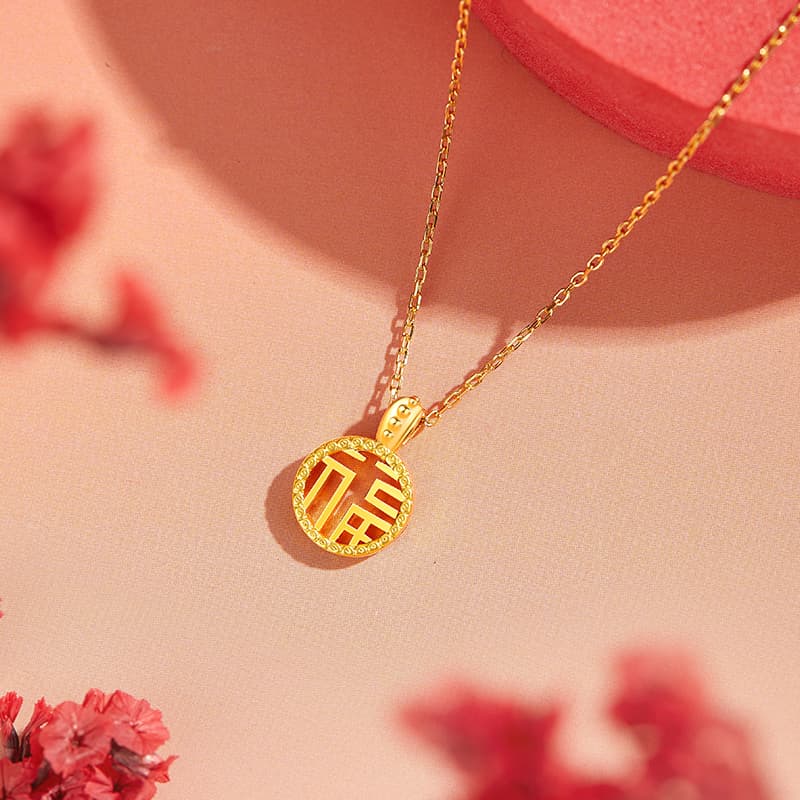 Женское золотое ожерелье Lao Feng Xiang