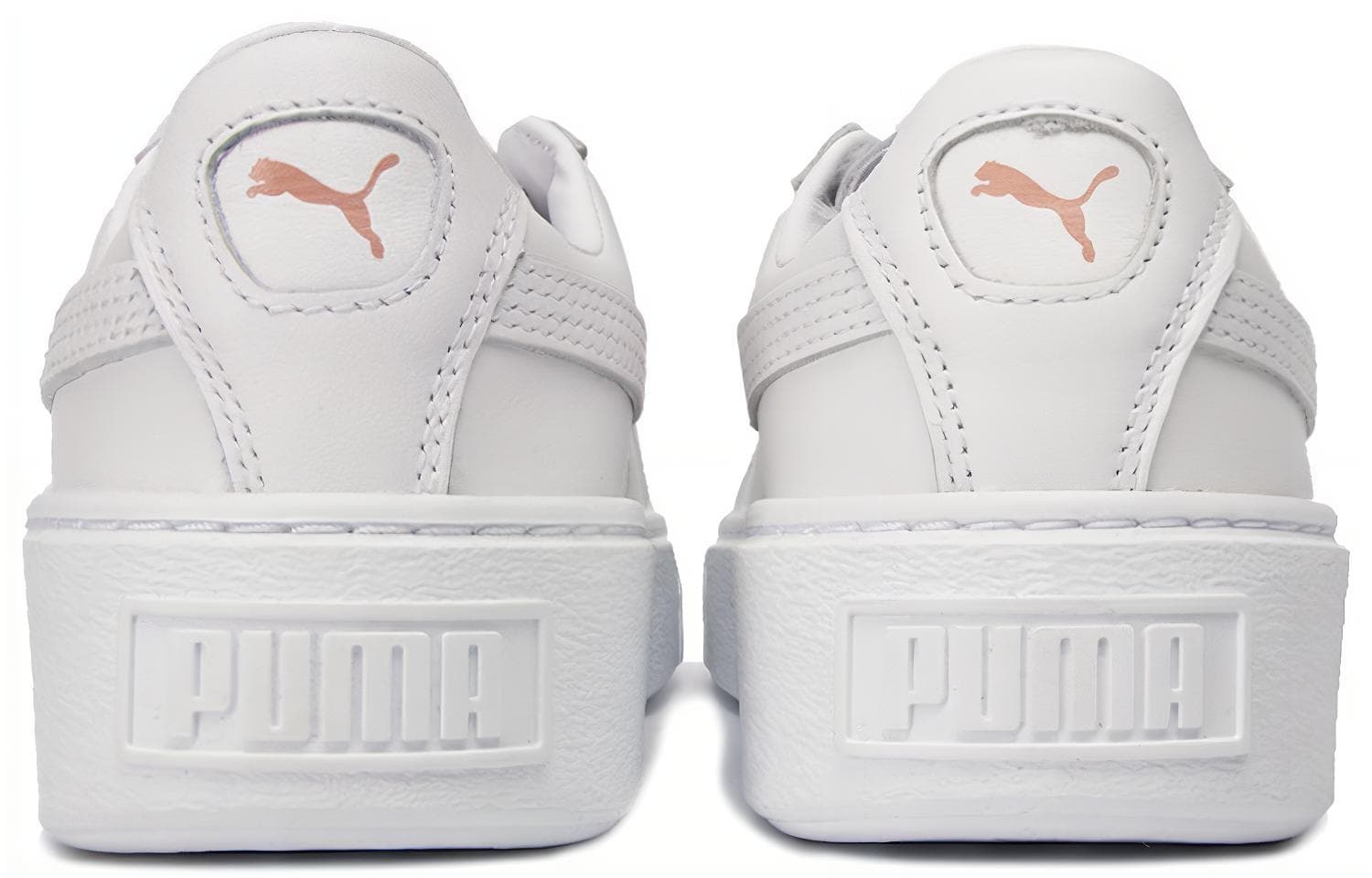 Женские кроссовки PUMA Basket Platform Metallic «White Rose Gold»