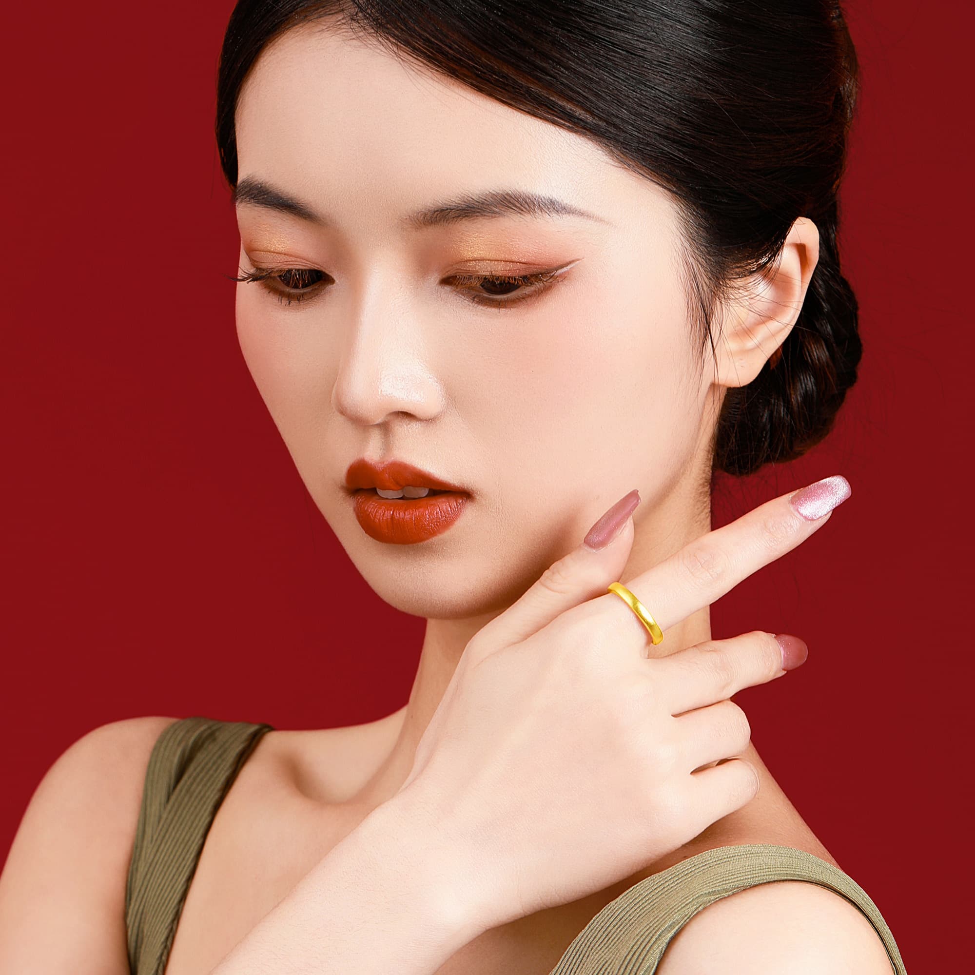 Кольца из тонкого серебра 999 пробы Lao Feng Xiang унисекс