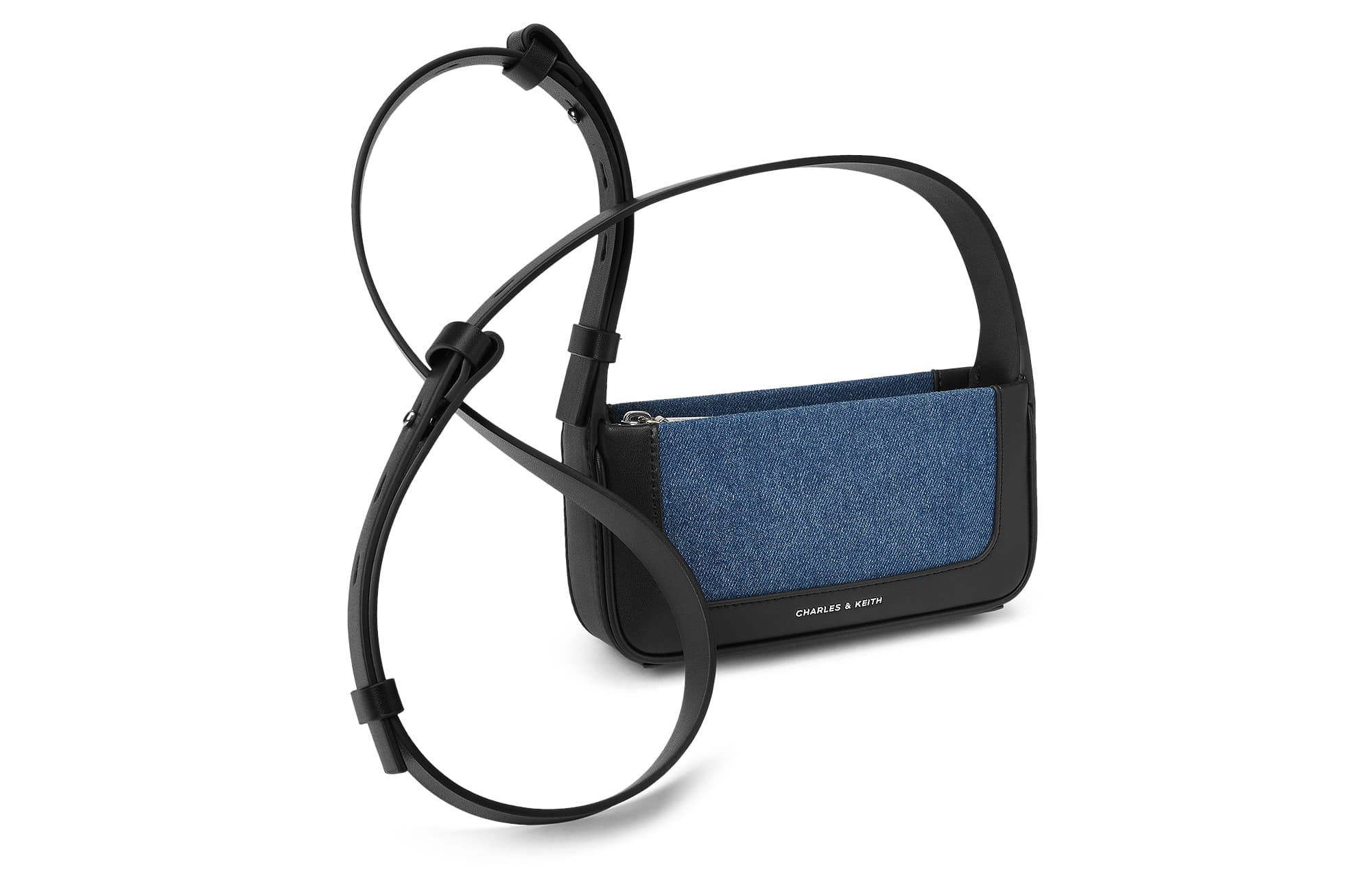CHARLES&KEITH Тканевые сумки через плечо Трубы Жен. Темно-джинсовый Синий/Коричневый Чайно-коричневый