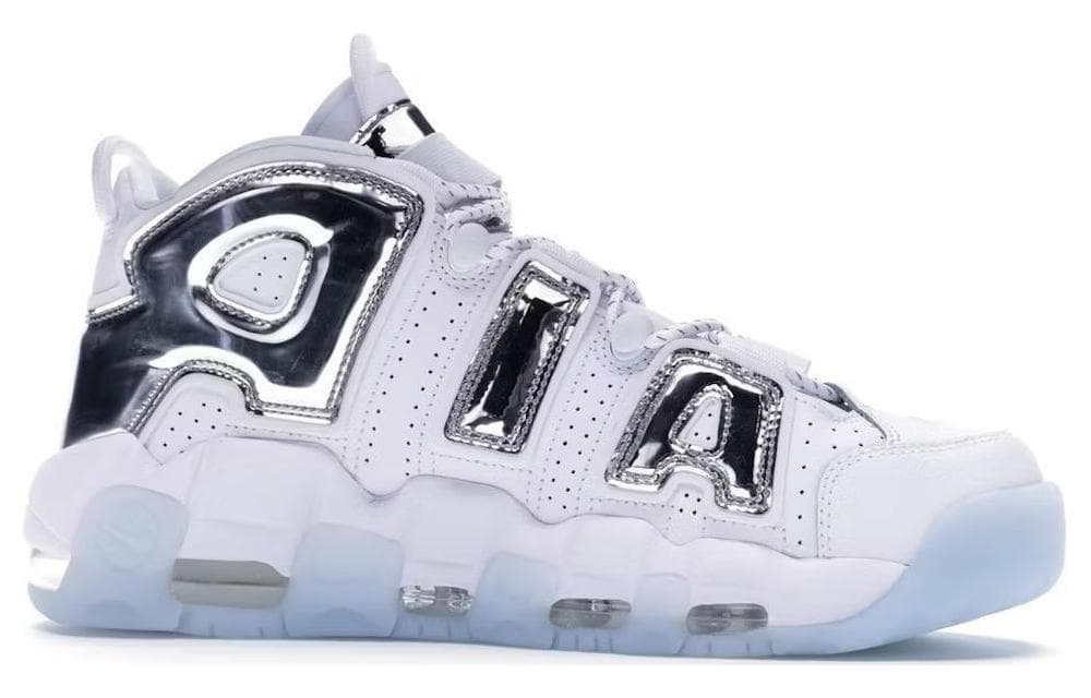 Женские кроссовки Nike Air More Uptempo Chrome белого цвета