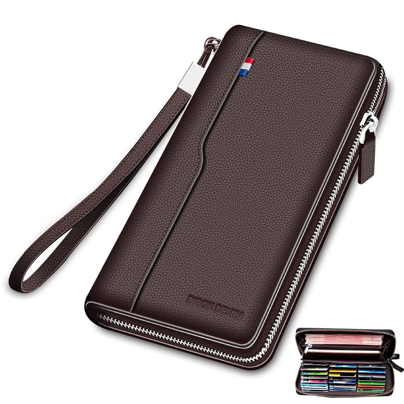 Кошелек-клатч из коровьей кожи BISON DENIM, обычный черный цвет