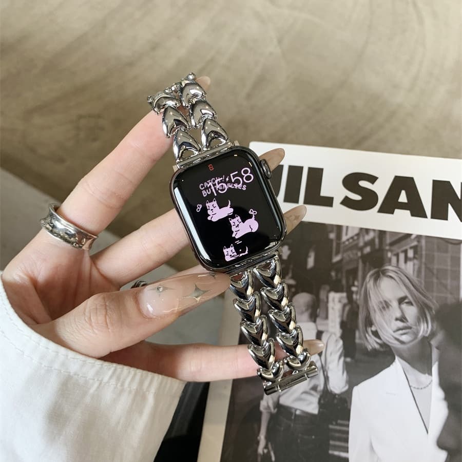 Ремешок Akkerds, совместимый с Apple, металлический IWatch S11/S10/S9/8/7/6/5/SE/Ultra 180 мм 46 циферблат часов