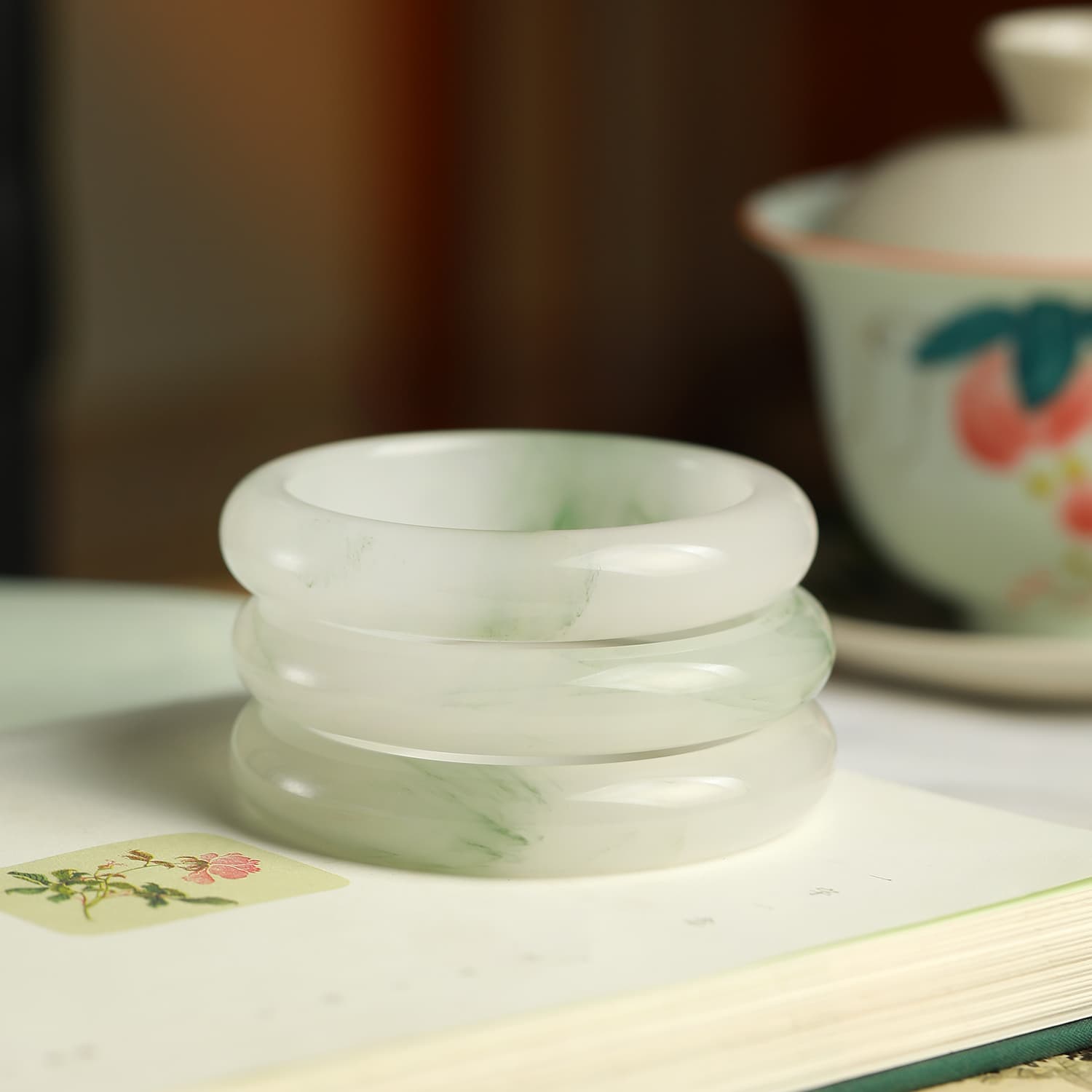 Женские нефритовые браслеты Artisan Lock Heart Jade Tianshan