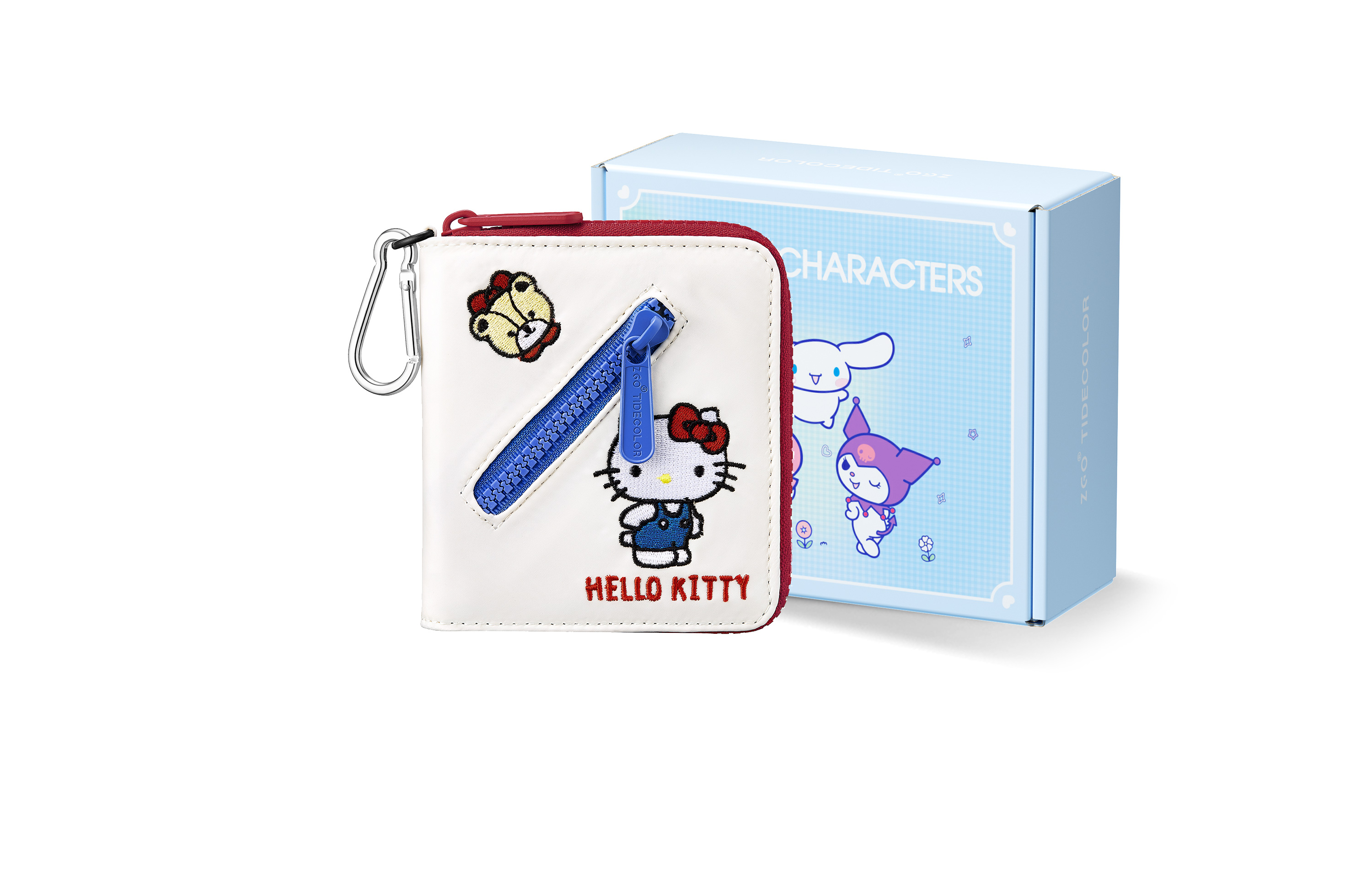 Zgo Sanrio Hello Kitty Polyester Cute Card Holder For Women's, Practical Coin Purse Small Bag Regular Women's Ecru