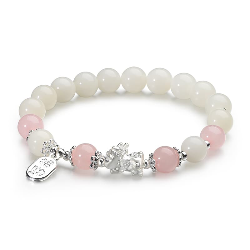 HUISHI Браслеты Bodhi из белого нефрита унисекс