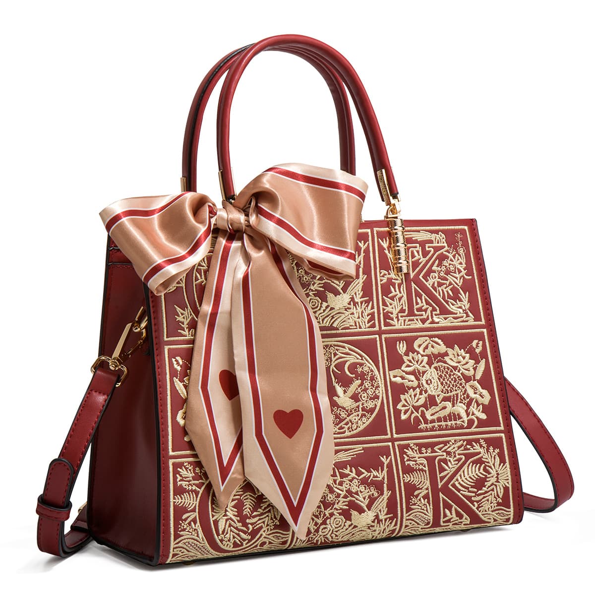 ST&SAT Большая сумка из синтетической кожи Сумка для невесты Сумка через плечо Сумка через плечо Обычная женская сумка Абрикосовый/Красный