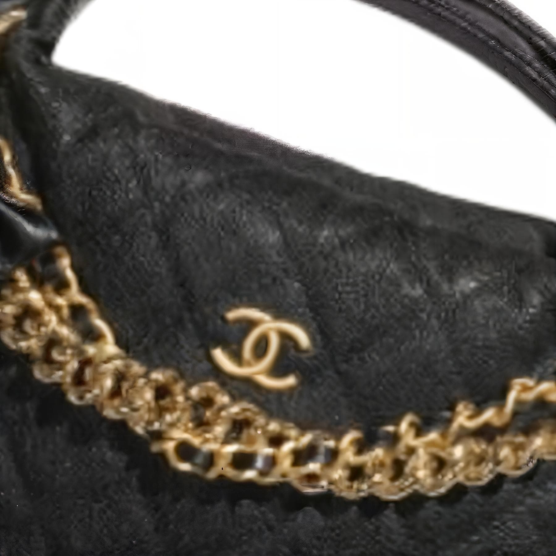 Сумка CHANEL Grain Caviar из коровьей кожи, сумка-клатч в форме полумесяца, мини-женская черная