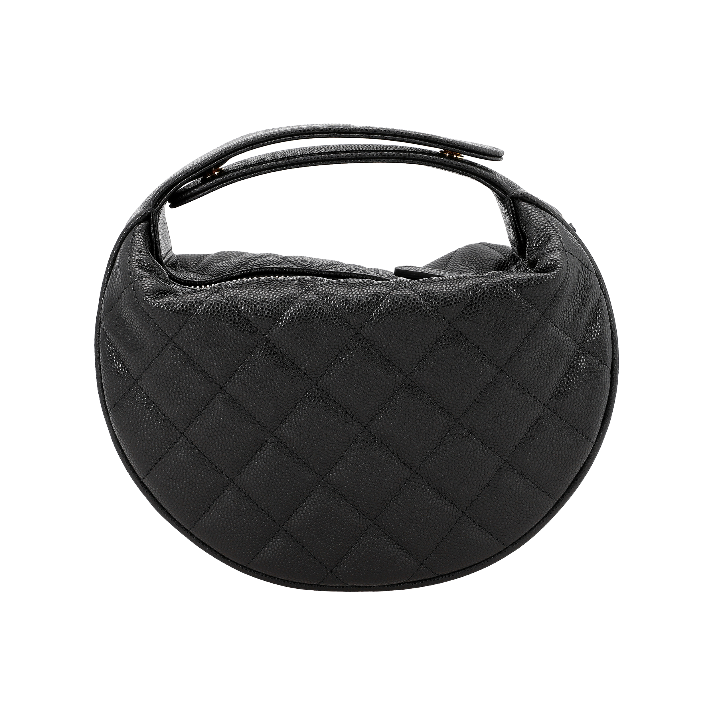 Сумка CHANEL Grain Caviar из коровьей кожи, сумка-клатч в форме полумесяца, мини-женская черная