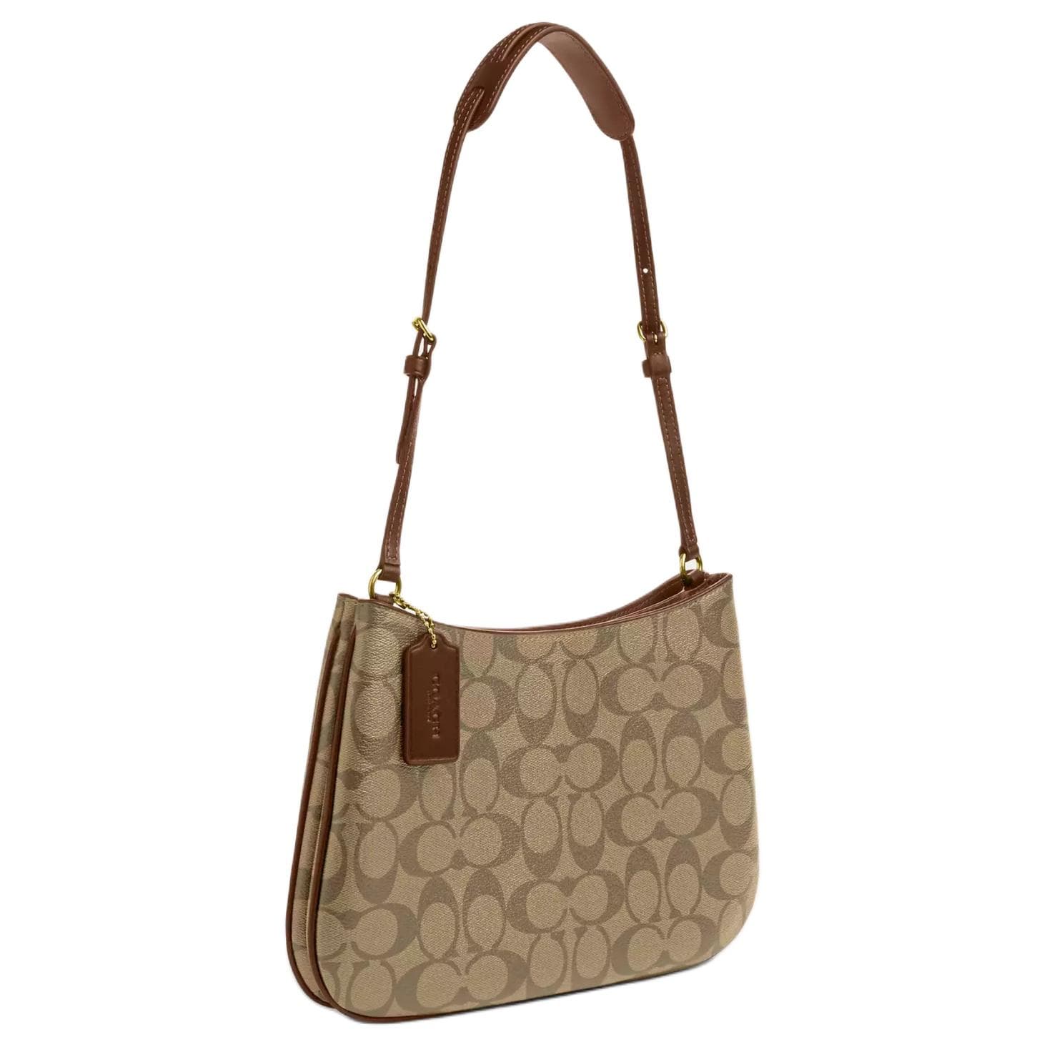 Кожаная сумка через плечо COACH Penelope, женская, хаки и седло, коричневая