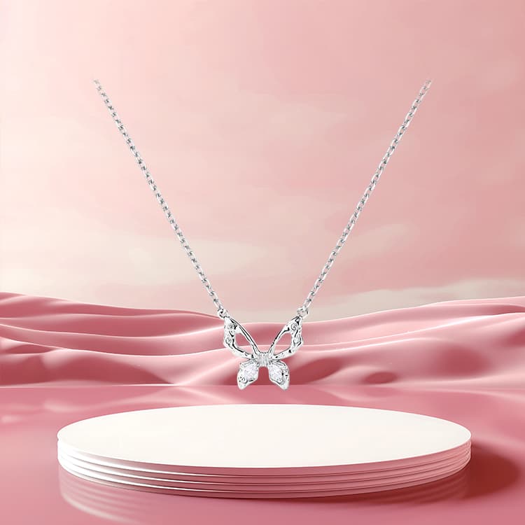 MGS S999 Серебро, минималистское изысканное изысканное ожерелье премиум-класса в женской коробке с романтическим окружением