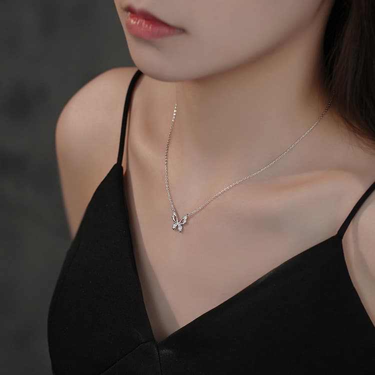 MGS S999 Серебро, минималистское изысканное изысканное ожерелье премиум-класса в женской коробке с романтическим окружением