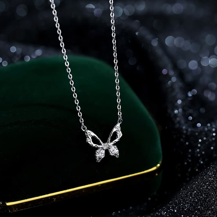 MGS S999 Серебро, минималистское изысканное изысканное ожерелье премиум-класса в женской коробке с романтическим окружением