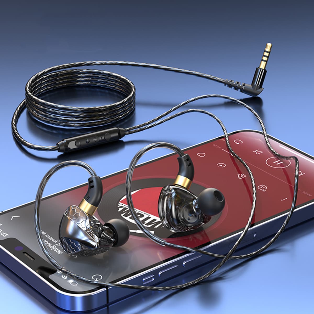 MUYKUY S18 Проводные наушники с микрофоном для игр, компьютерные наушники 3,5 мм, спортивные наушники-вкладыши с усилением басов