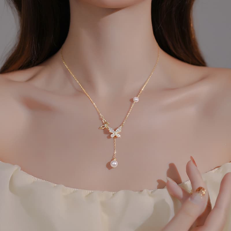 ONEKISS изысканные роскошные элегантные нишевые дизайнерские ожерелья-цепочки премиум-класса для женщин