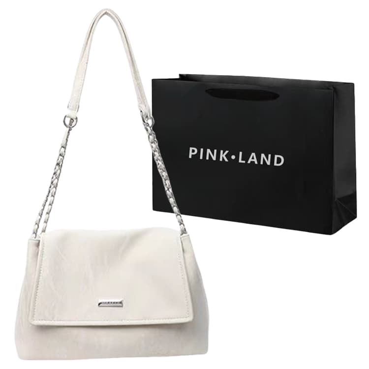PINK·LAND Женская сумка через плечо из искусственной кожи Черный/Экрю/Серый/Розовый/Хаки