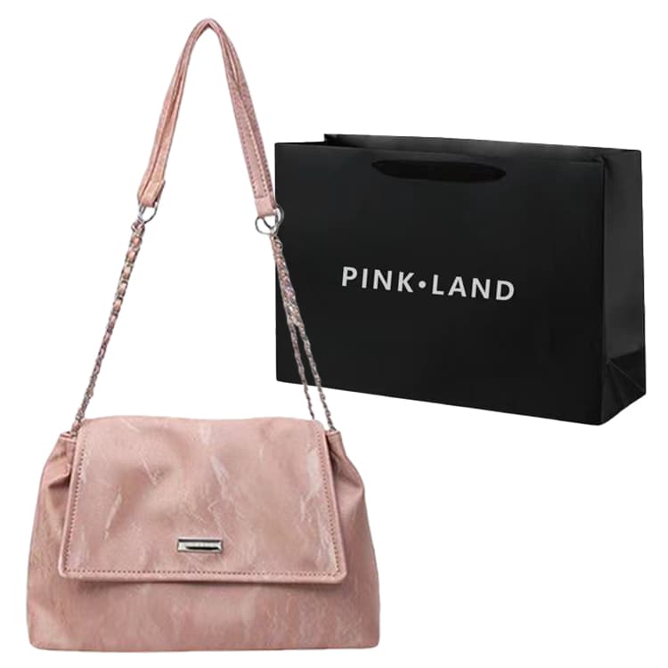 PINK·LAND Женская сумка через плечо из искусственной кожи Черный/Экрю/Серый/Розовый/Хаки