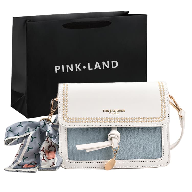 PINK·LAND Сумка на плечо из искусственной кожи Обычная женская Черный/Желтый/Темно-коричневый/Зеленый/Синий