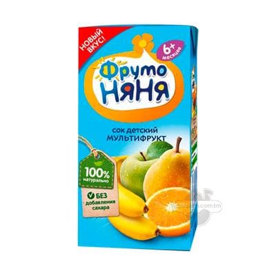 Kiçi ýaşly çagalar üçin multifrukt şiresi ФрутоНяня, 200 ml