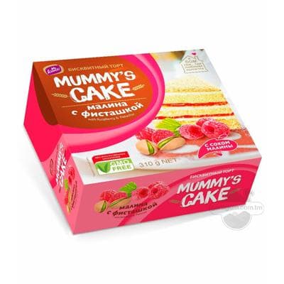 Бисквитный торт Konti "Mummy's cake" малина с фисташкой, 310 г