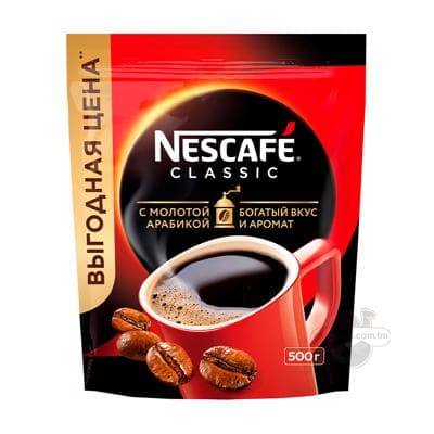 Kofe Nescafe classic owradylan arabikaly, 500 gr