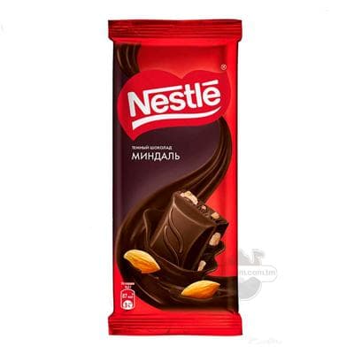 Тёмный шоколад "Nestle" с миндалём, 82 г