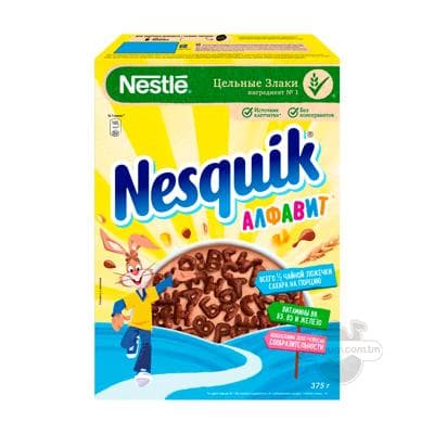 Şokoladly taýýar ertirlik Nesquik "Алфавит", 375 gr