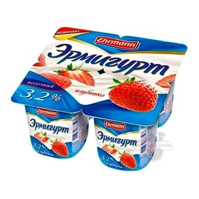 Ýogurt Эрмигурт Süýtli, ýertudana 3,2%, 100 gr