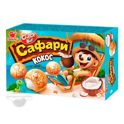 Детское печенье Orion Сафари "Choco Boy Сафари" кокос, 39 г