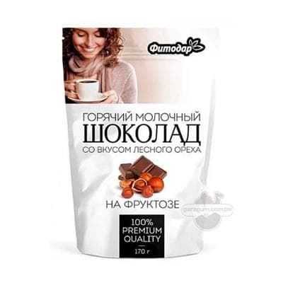 Gyzgyn süýtli şokolad Фитодар tokaý maňzy tagamly (на фруктозе), 170 gr