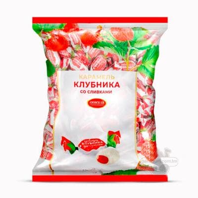 Карамель с молочной начинкой Азовская "Клубника со сливками", 500 г