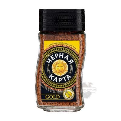 Kofe Черная карта Gold, çüýşe gapda 47.5 gr