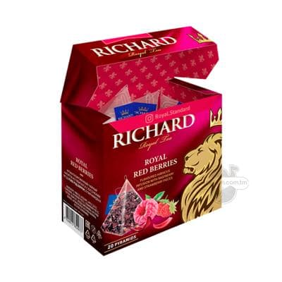Miweli otly çaý Richard "Royal Red Berries" gibiskus, malina we ýertudana tagamly 1.7 gr (20 sany)