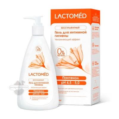 Intim gigiýenasy üçin gel "Lactomed" Nemlendirji täsir, 200 ml