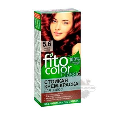 Saç üçin krem-kraska Fito color (5.6) - Gyzyl agaç, 50 ml