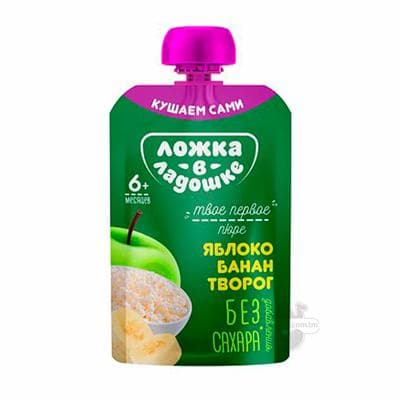 Pýure Ложка в ладошке alma, banan, dorog (6 aýdan başlap), 90 gr