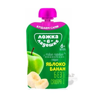 Pýure Ложка в ладошке alma, banan, (6 aýdan başlap), 90 gr