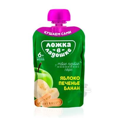 Pýure Ложка в ладошке alma, banan, köke (6 aýdan başlap), 90 gr