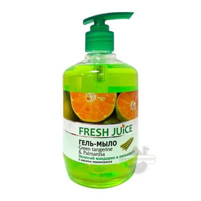 Sabyn geli Fresh Juice "Green tangerine & Palmarosa" limongrass ýagy bilen, 460 ml