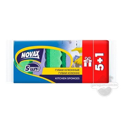 Губка для мытья посуды Novax, 5+1 шт