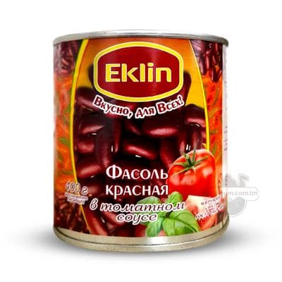 Gyzyl fasol "Eklin" pomidor sously, 400 gr