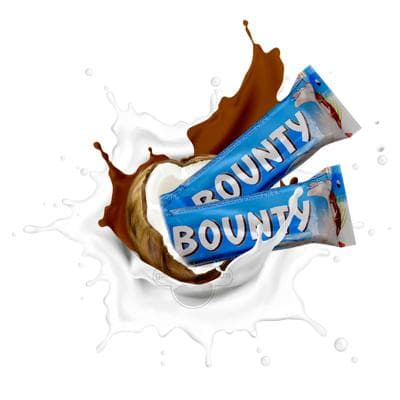 Мороженное "Bounty" кокосовым молоком в глазури с печеньем, 39,1 г